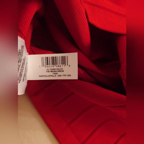 NWT Rio Red HERVE LEGER The MARIA Dress Icon Sculpted Bandage Midi Bodycon XXS - Picture 10 of 15